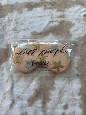 Free People Peach Sleep Mask with Metallic Star Embroidery - Light Pink